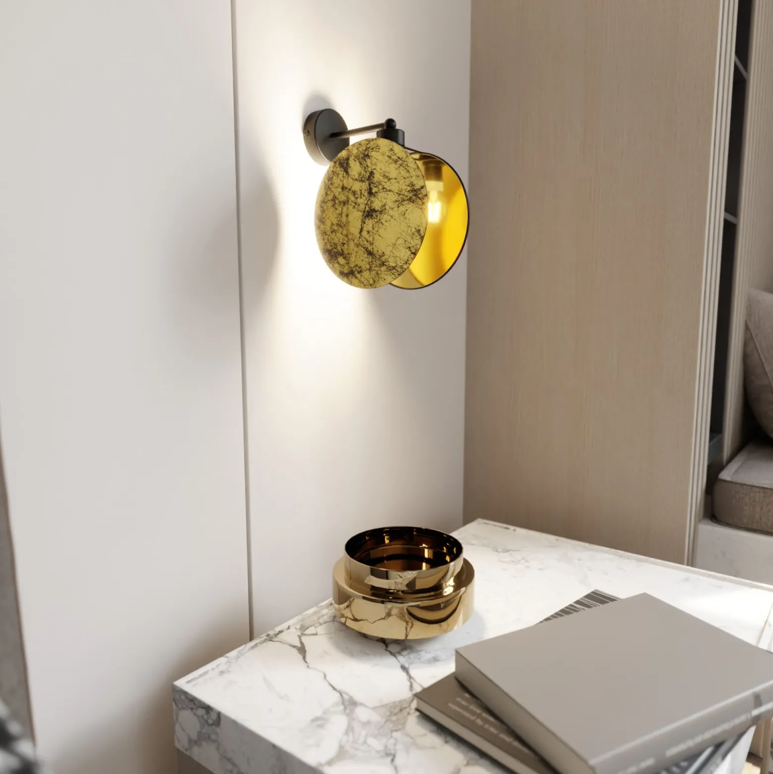 Emibig Vägglampa Motif Stål Svart | Passande för 1x E27 - Max 15W