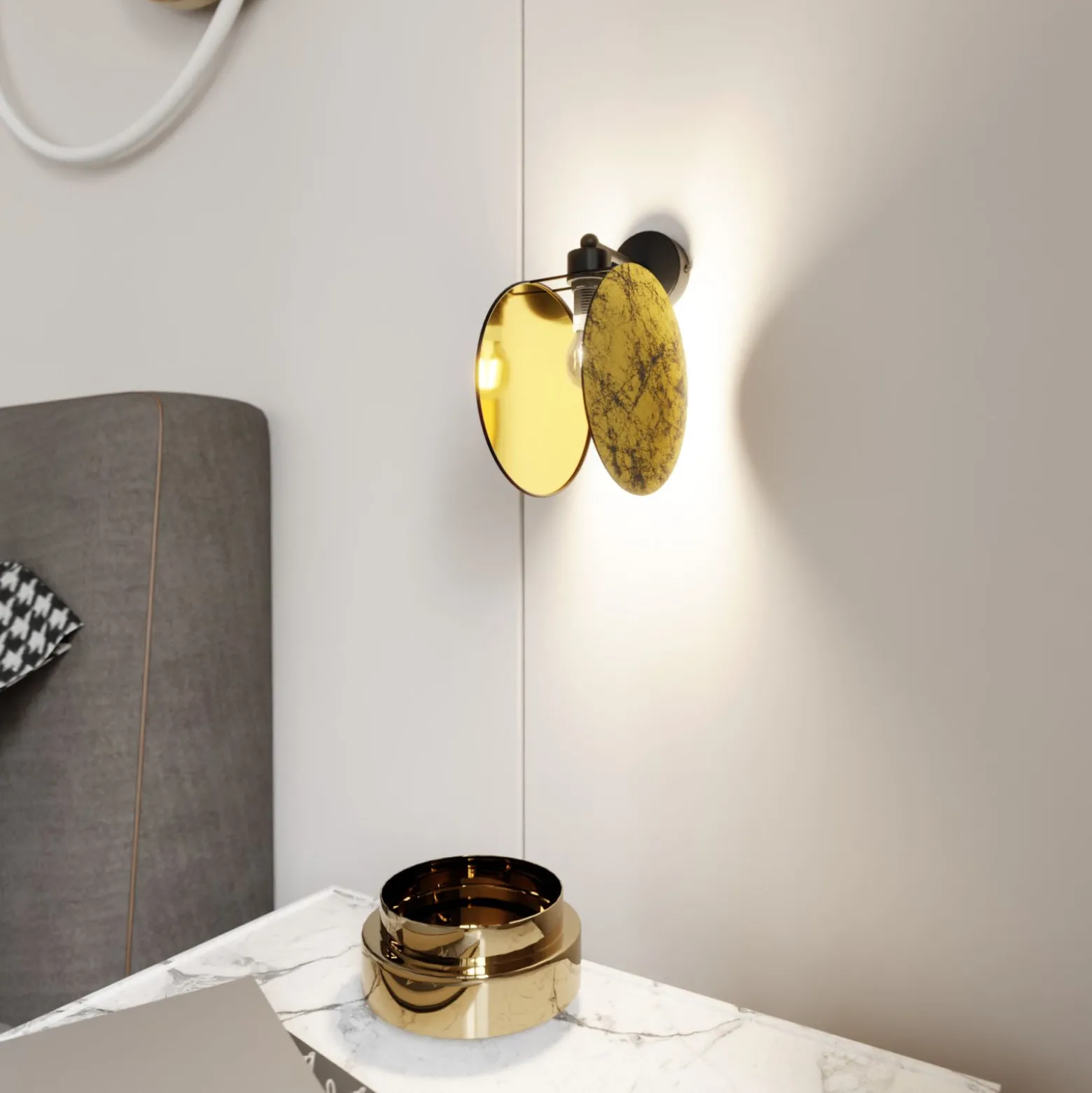 Emibig Vägglampa Motif Stål Svart | Passande för 1x E27 - Max 15W