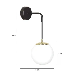 Emibig Vägglampa Ognis Stål Vit | Passande för 1x E27 - Max 10W