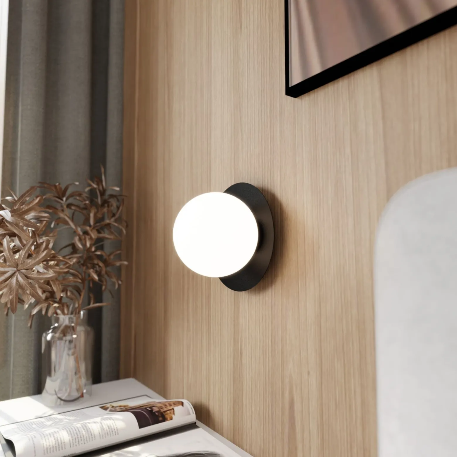 Emibig Vägglampa Oslo Stål Svart | Passande för 1x E14 - Max 10W