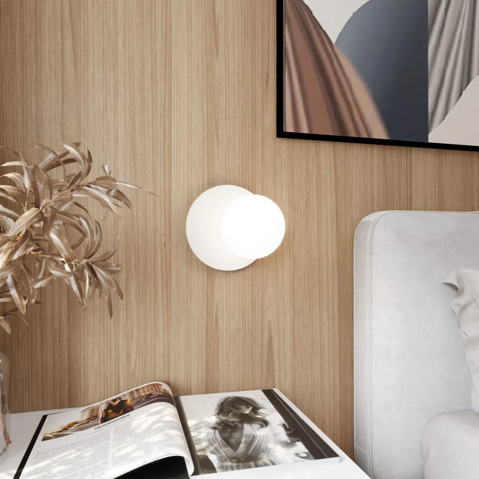 Emibig Vägglampa Oslo Stål Vit | Passande för 1x E14 - Max 10W