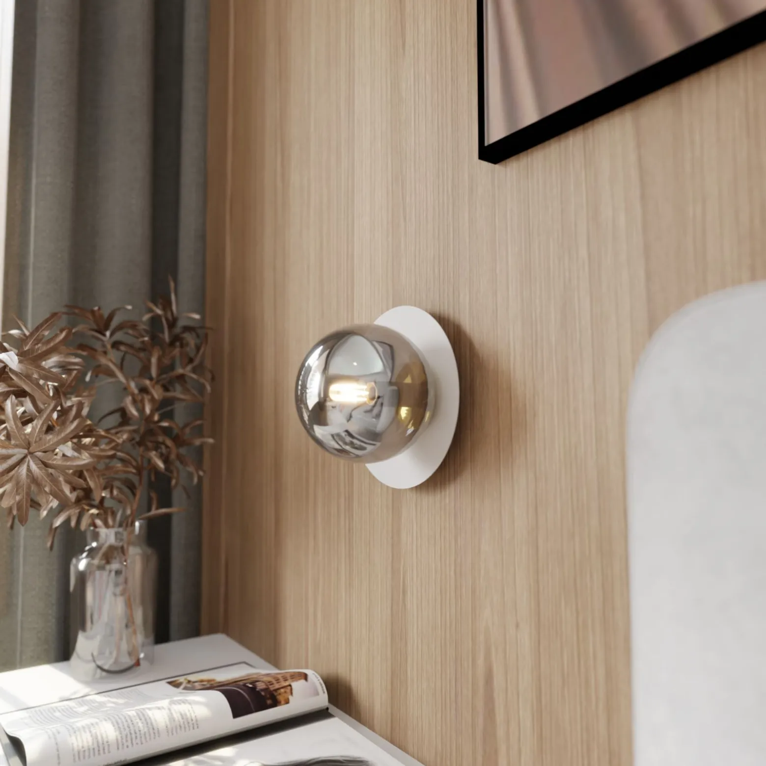 Emibig Vägglampa Oslo Stål Vit | Passande för 1x E14 - Max 10W