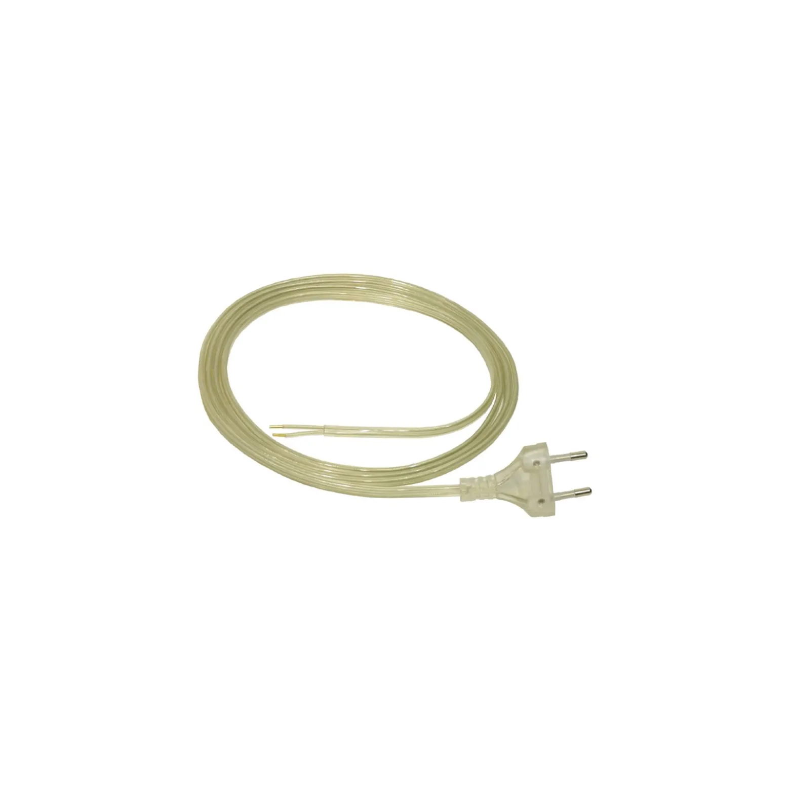 Euro cord 2x 0.75 + AE 2m Platt Vit
