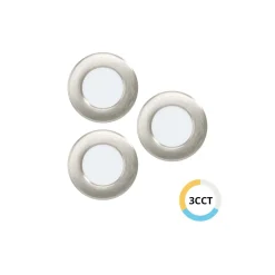 Flerpack 3x Eglo Infälld Spot Fueva 6 Plast Satin Nickel 11.1W 1350lm - 827-840-865 CCT