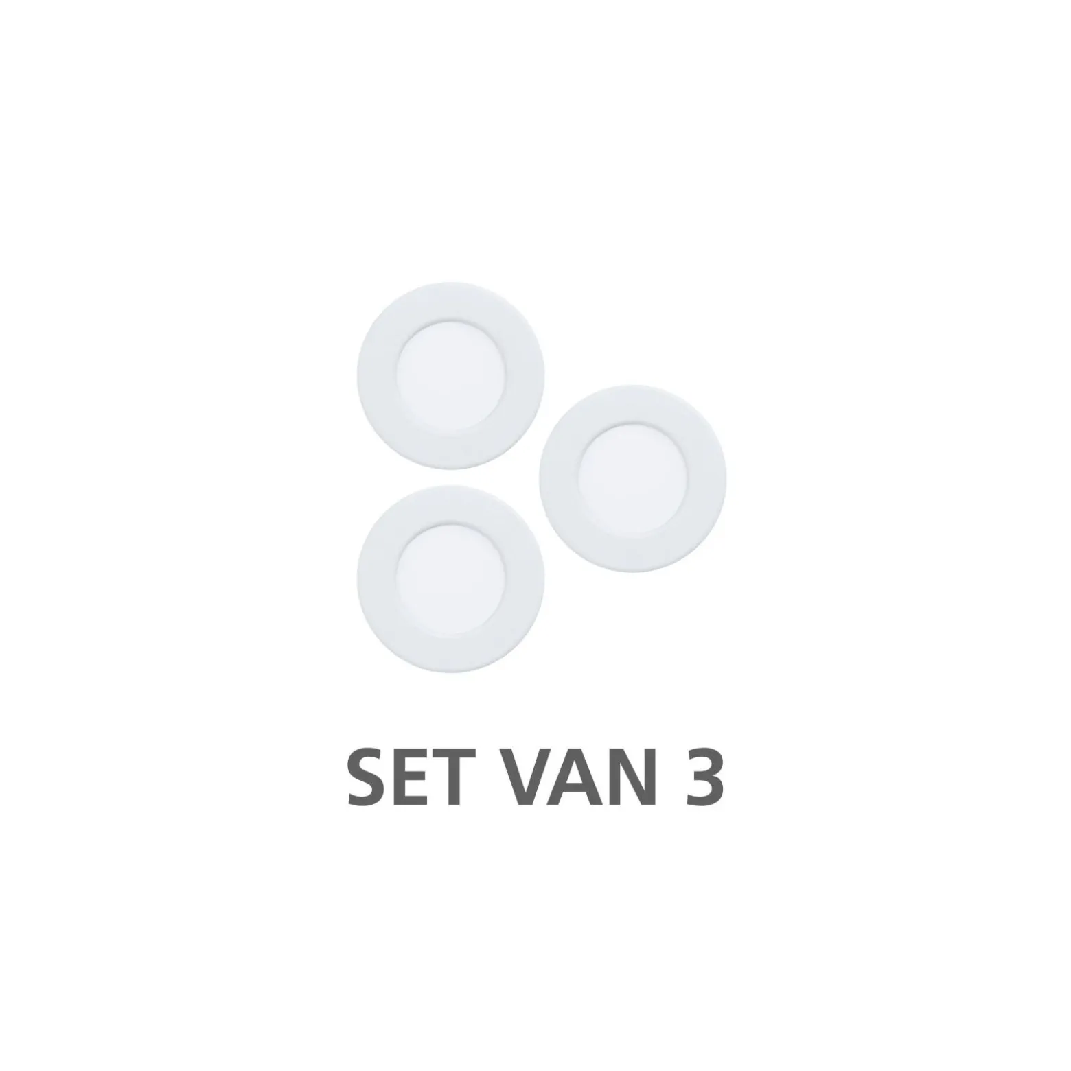 Flerpack 3x Eglo Infälld Spot Fueva 6 Plast Vit 11.1W 1350lm - 827-840-865 CCT