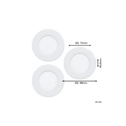 Flerpack 3x Eglo Infälld Spot Fueva 6 Plast Vit 11.1W 1350lm - 827-840-865 CCT