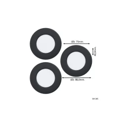 Flerpack 3x Eglo Infälld Spot Fueva 6 Plast Svart 11.1W 1350lm - 827-840-865 CCT