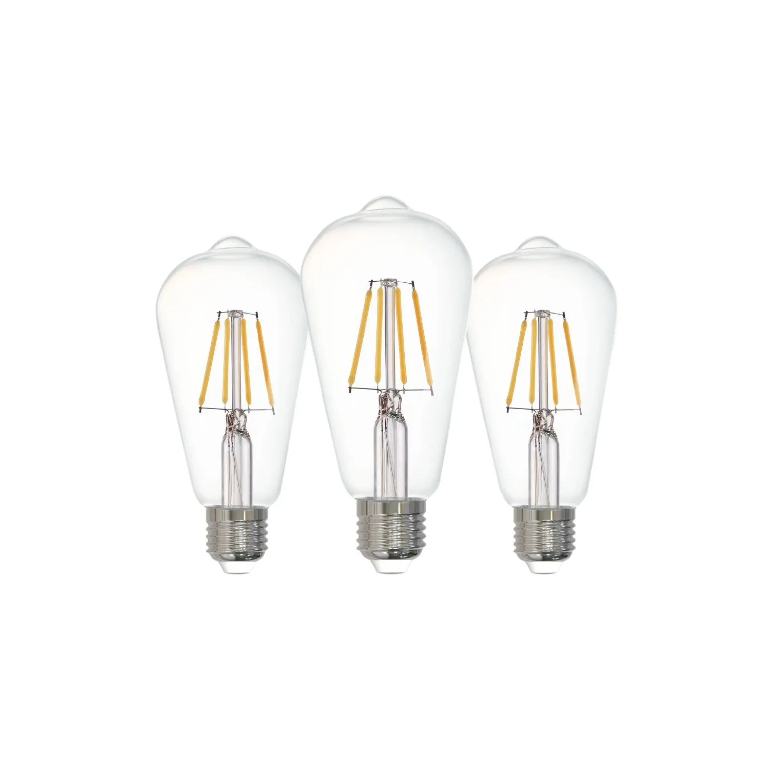 Flerpack 3x Eglo LED Edison E27 Filament Klar 12W 470lm - 827 Extra Varm Vit | Ersättare 40W