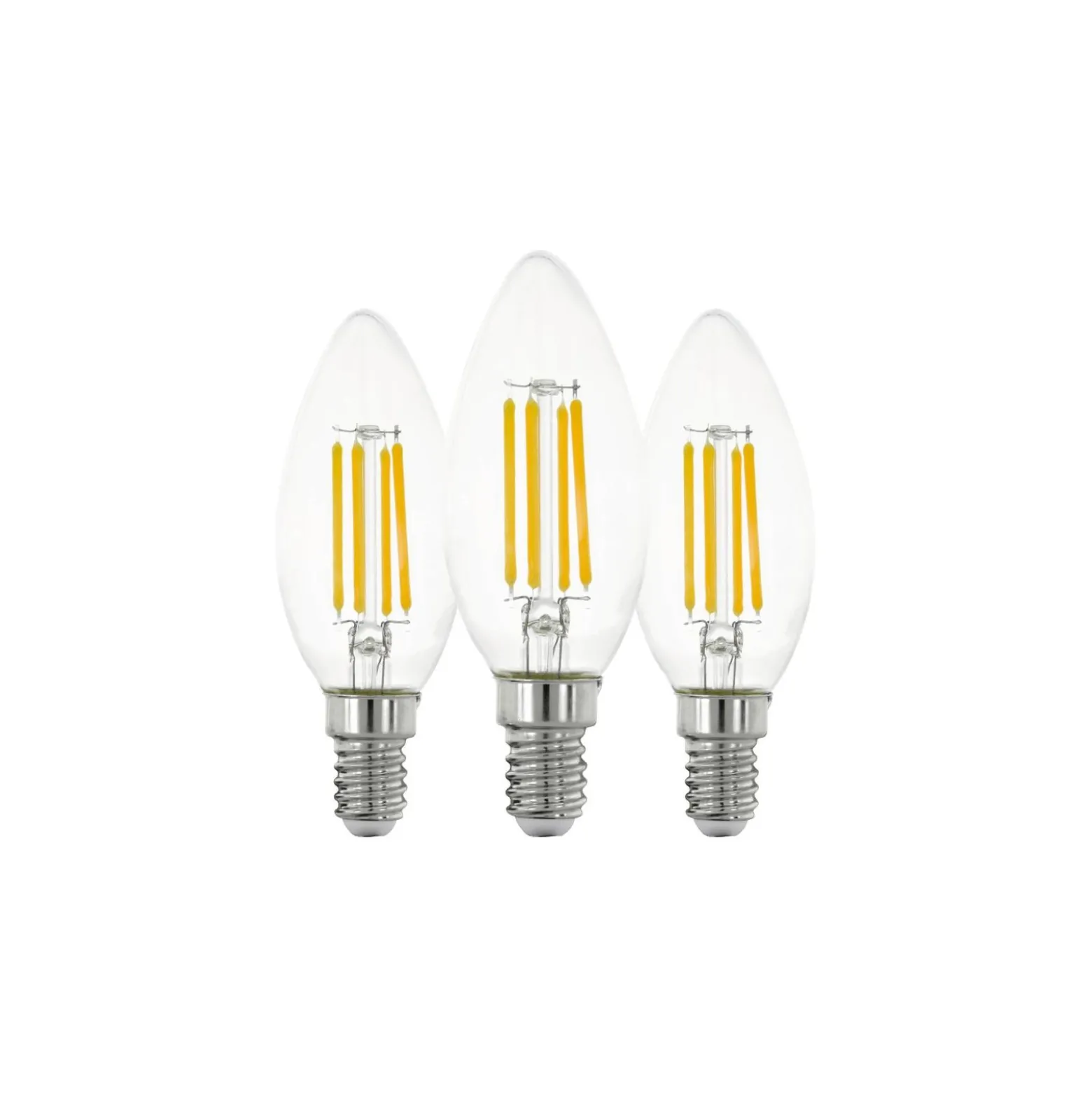 Flerpack 3x Eglo LED Kronljus E14 Filament Klar 21W 806lm - 827 Extra Varm Vit | Ersättare 60W