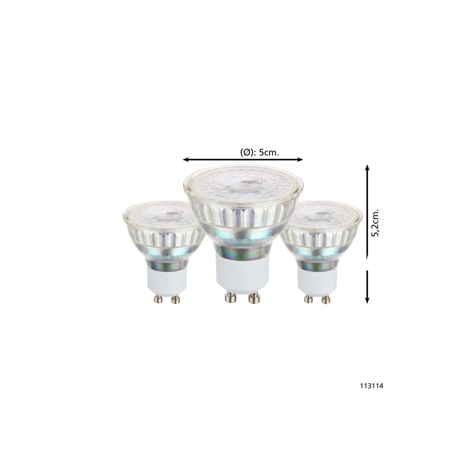 Flerpack 3x Eglo LED Spot GU10 PAR16 13.5W 345lm 38D - 830 Varm Vit | Ersättare 50W