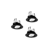 Flerpack 3x Eglo LED Spot Saliceto-Z Aluminium Svart 4.7W 440lm - 827-865 Justerbar Vit + RGB | 88mm - Utskärning 68mm - IP20 - Zigbee Dimbar