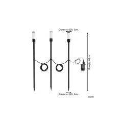 Flerpack 3x Eglo Spik Ljus Zancaro 1 Aluminium Svart 1W 130lm - 830 Varm Vit | IP44
