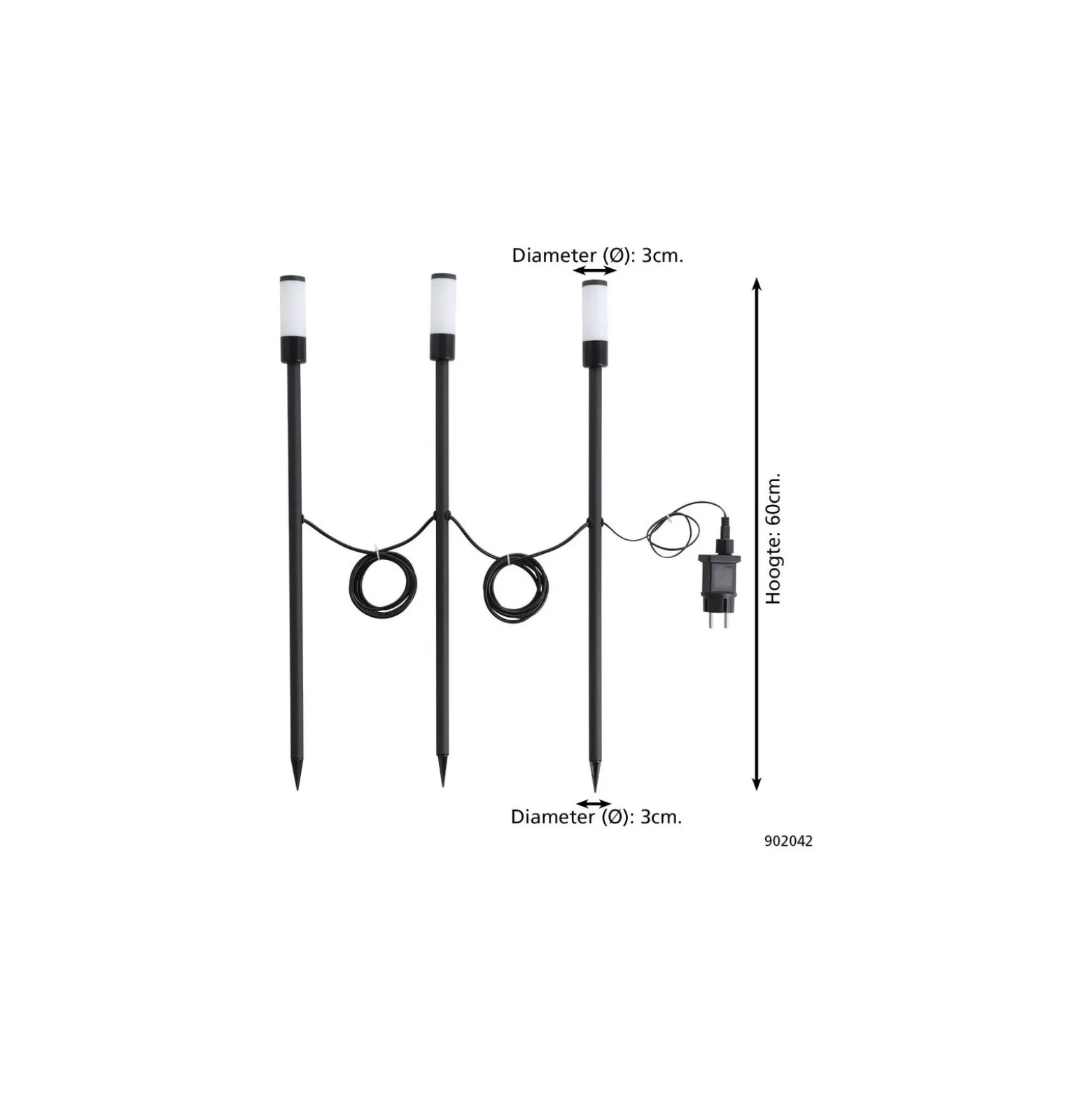 Flerpack 3x Eglo Spik Ljus Zancaro Aluminium Svart 1W 130lm - 830 Varm Vit | IP44