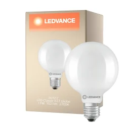Flerpack 6x Ledvance LED Classic E27 Globe Matt 11W 1521lm - 827 Extra Varm Vit | Dimbar - Ersättare 100W