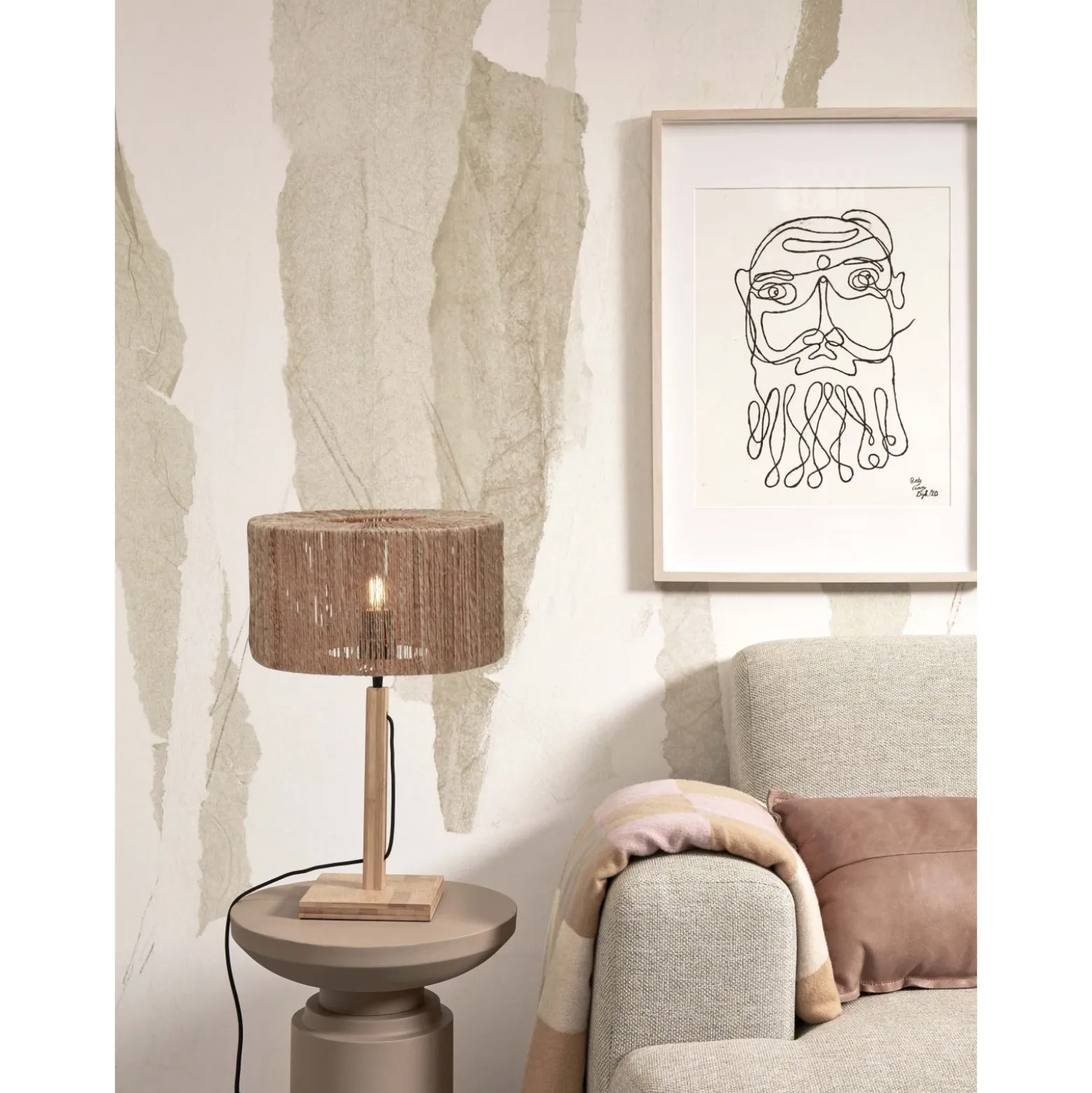 Good&Mojo Bordslampa Iguazu Bambu Brun | Passande för 1x E27