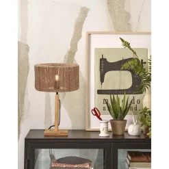 Good&Mojo Bordslampa Iguazu Bambu Brun | Passande för 1x E27