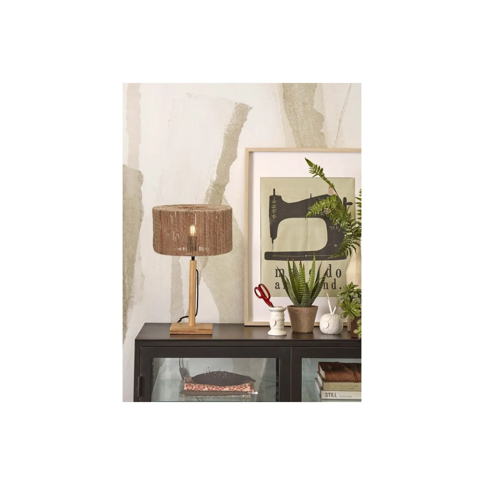 Good&Mojo Bordslampa Iguazu Textil Brun S | Passande för 1x E27