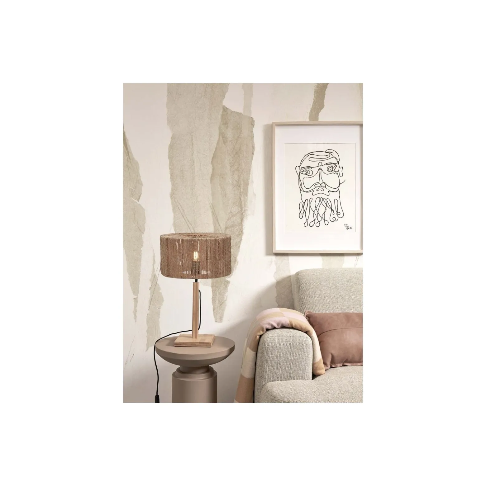 Good&Mojo Bordslampa Iguazu Textil Brun S | Passande för 1x E27