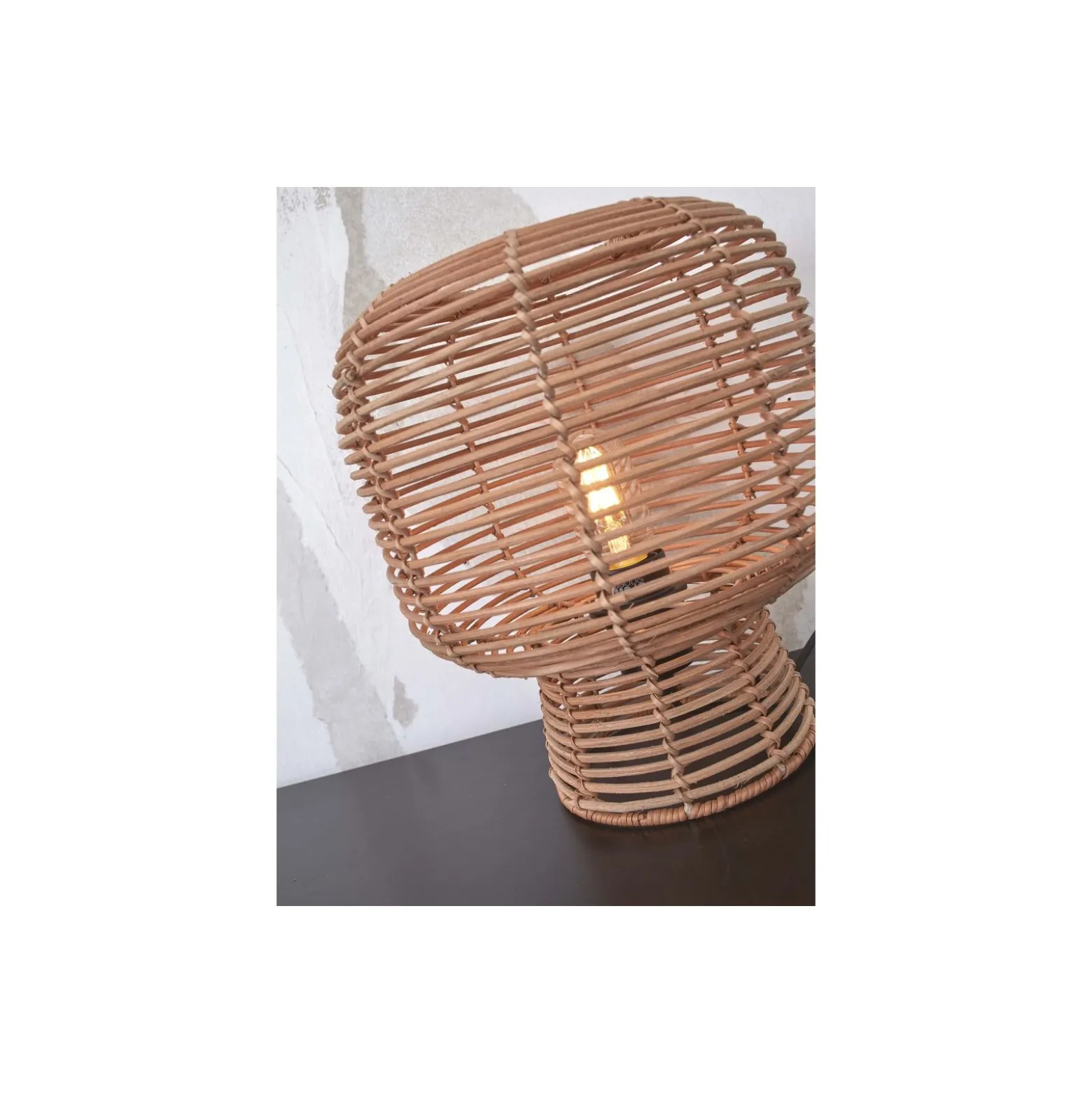 Good&Mojo Bordslampa Tanami Rattan Brun | Passande för 1x E27