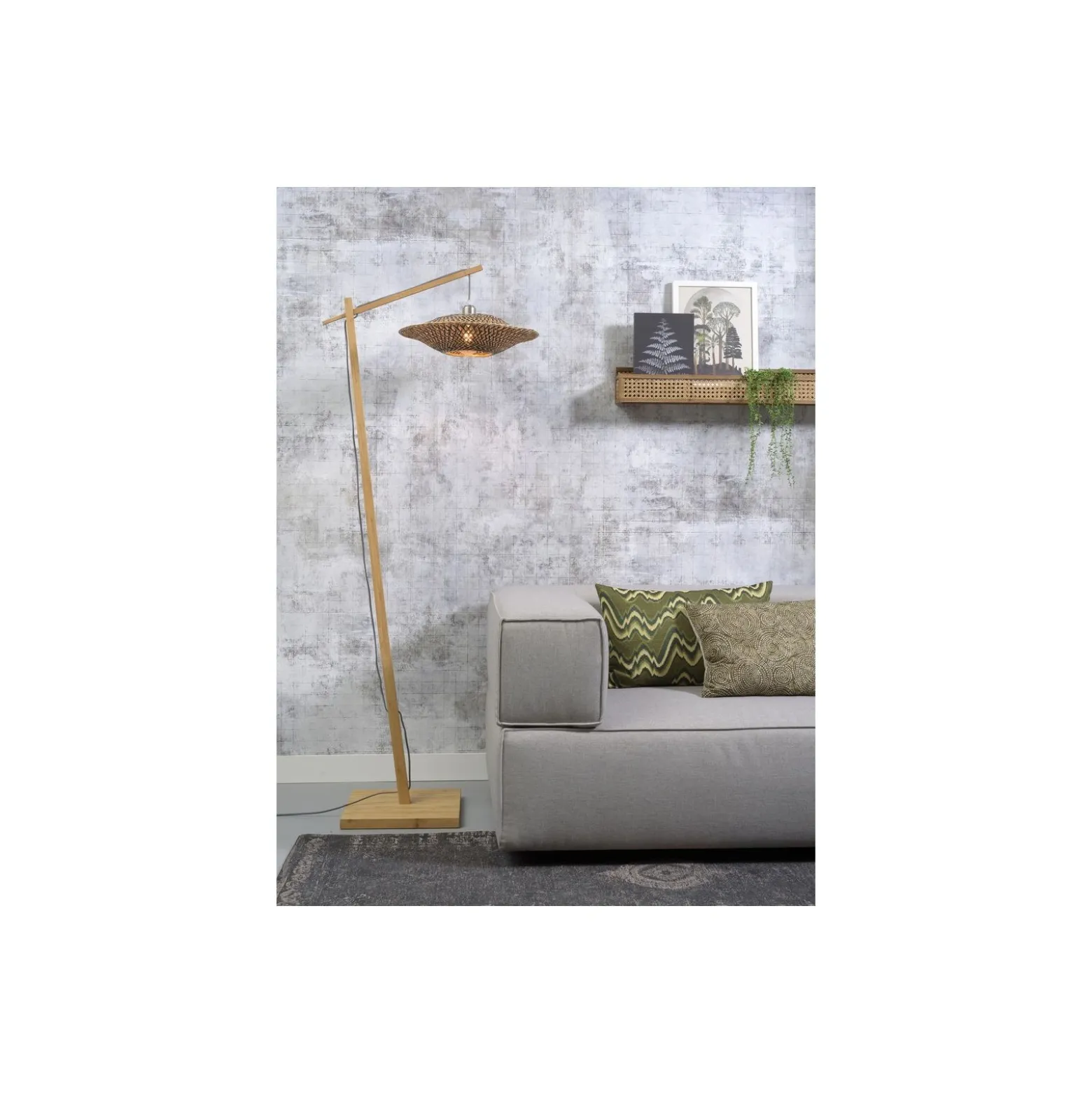 Good&Mojo Golvlampa Bali Bambu Svart | Passande för 1x E27