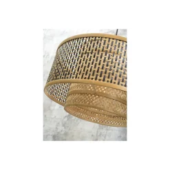 Good&Mojo Golvlampa Bhutan Bambu Svart L| Passande för 1x E27