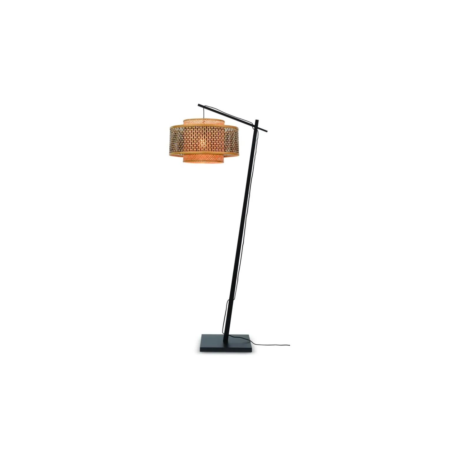 Good&Mojo Golvlampa Bhutan Bambu Svart L| Passande för 1x E27