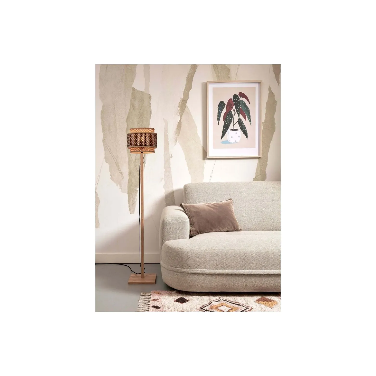 Good&Mojo Golvlampa Bhutan Bambu Brun | Passande för 1x E27