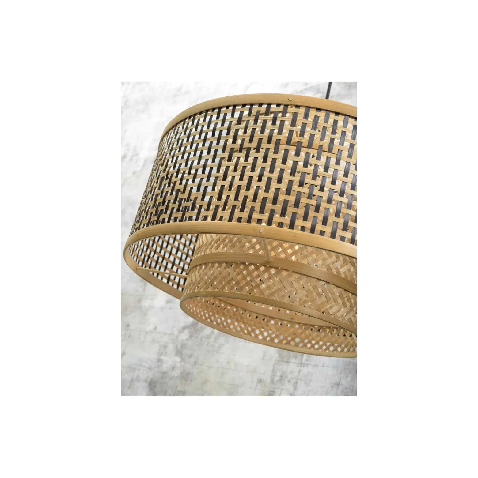 Good&Mojo Golvlampa Bhutan Bambu Svart L | Passande för 1x E27