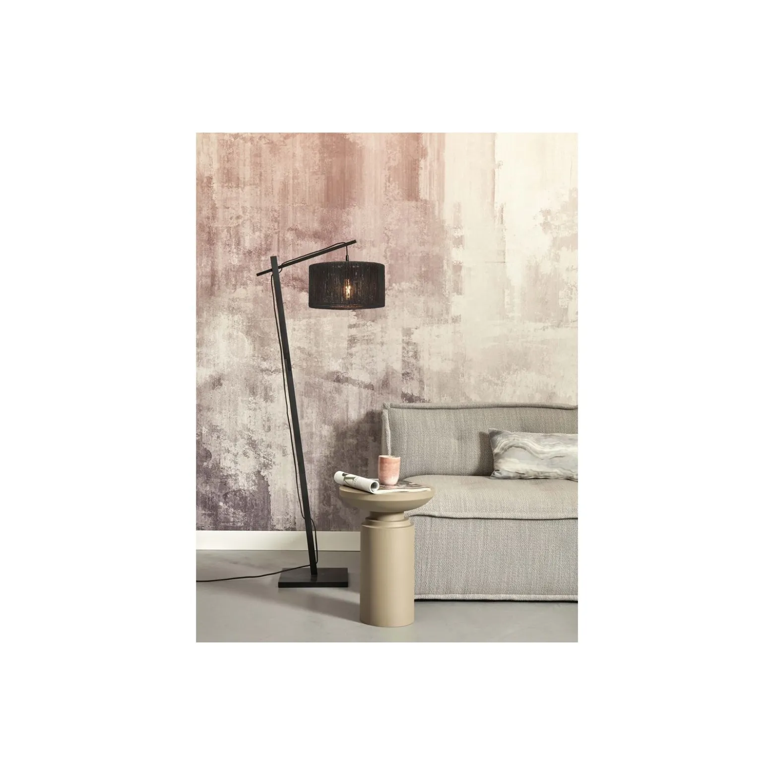 Good&Mojo Golvlampa Iguazu Bambu Svart | Passande för 1x E27