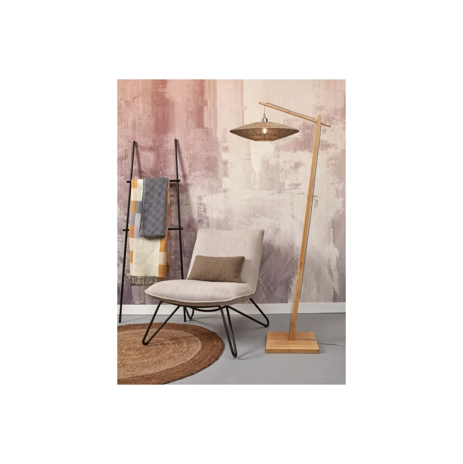 Good&Mojo Golvlampa Iguazu Jute Brun | Passande för 1x E27