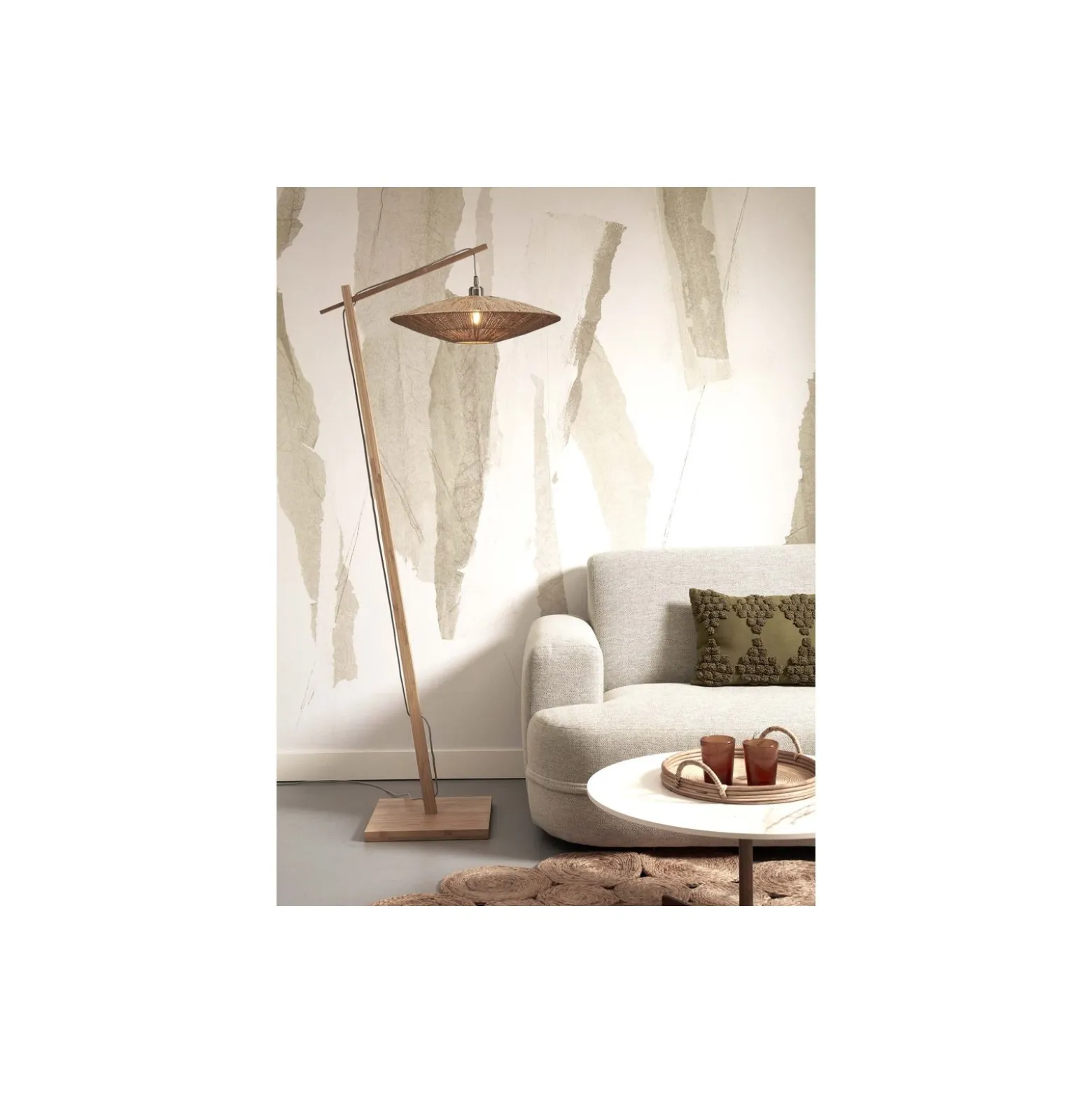 Good&Mojo Golvlampa Iguazu Jute Brun | Passande för 1x E27