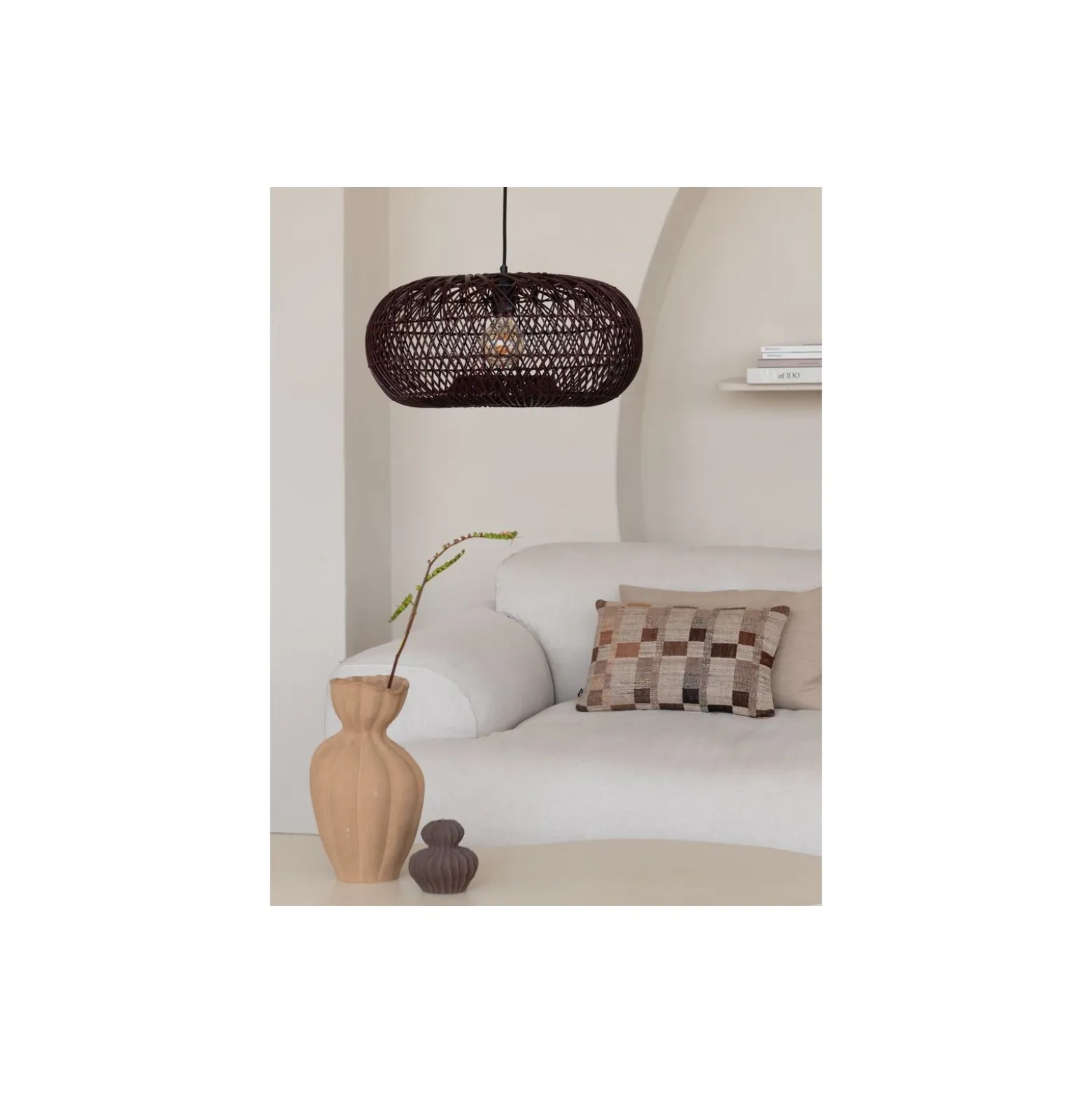 Good&Mojo Pendellampa Arizona Rattan Burgundy S | Passande för 1x E27