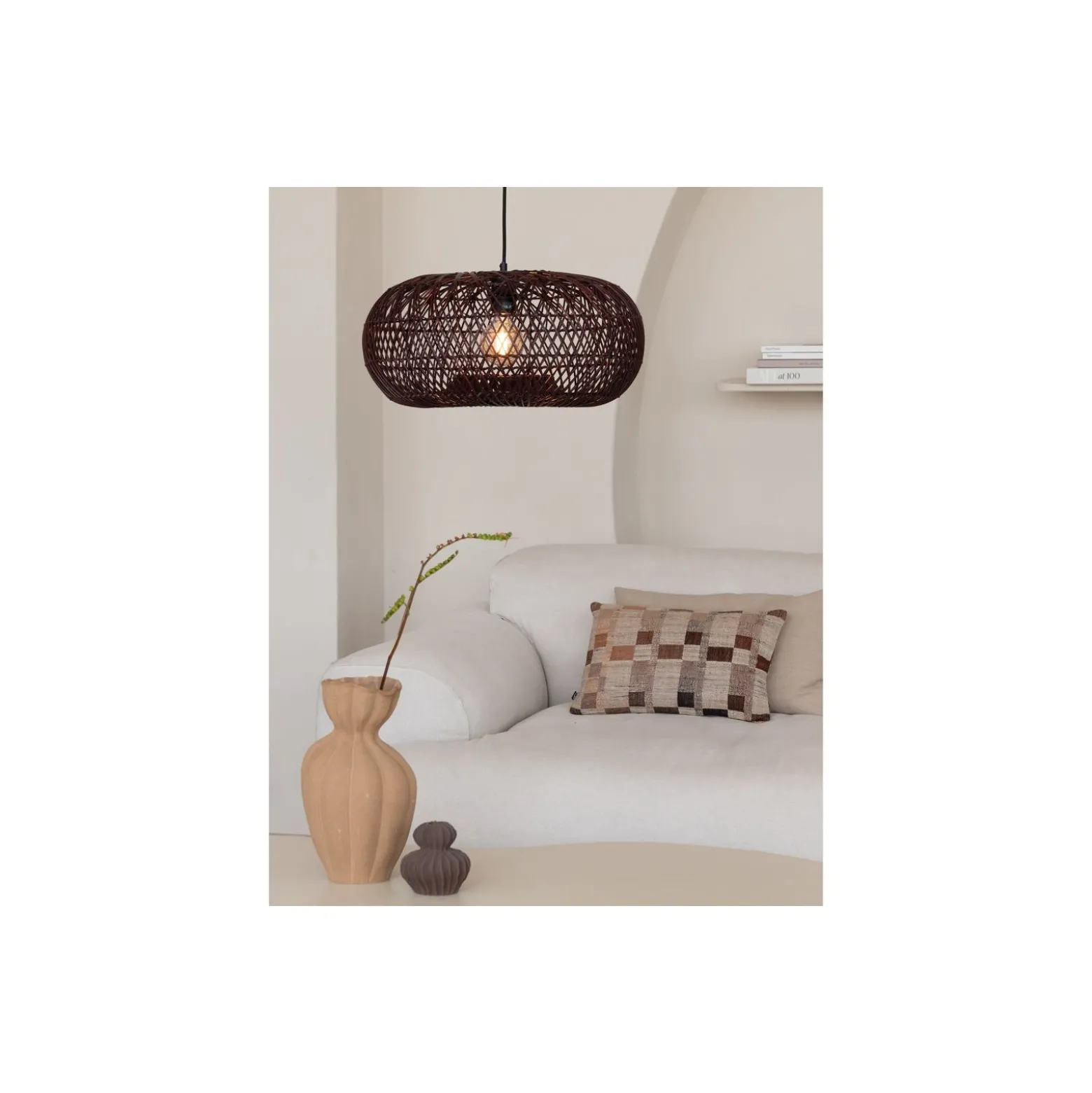 Good&Mojo Pendellampa Arizona Rattan Burgundy S | Passande för 1x E27