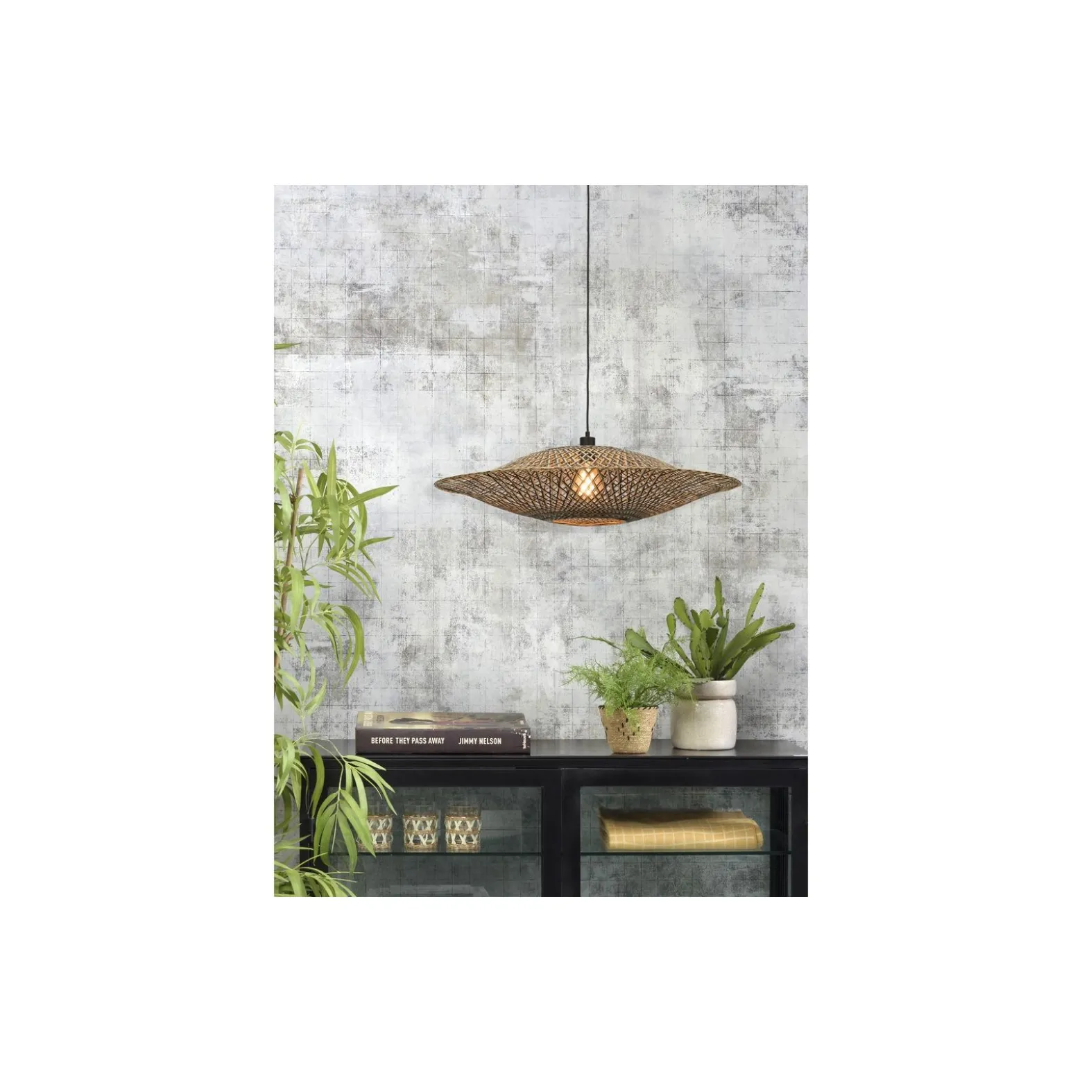 Good&Mojo Pendellampa Bali Bambu Svart L | Passande för 1x E27