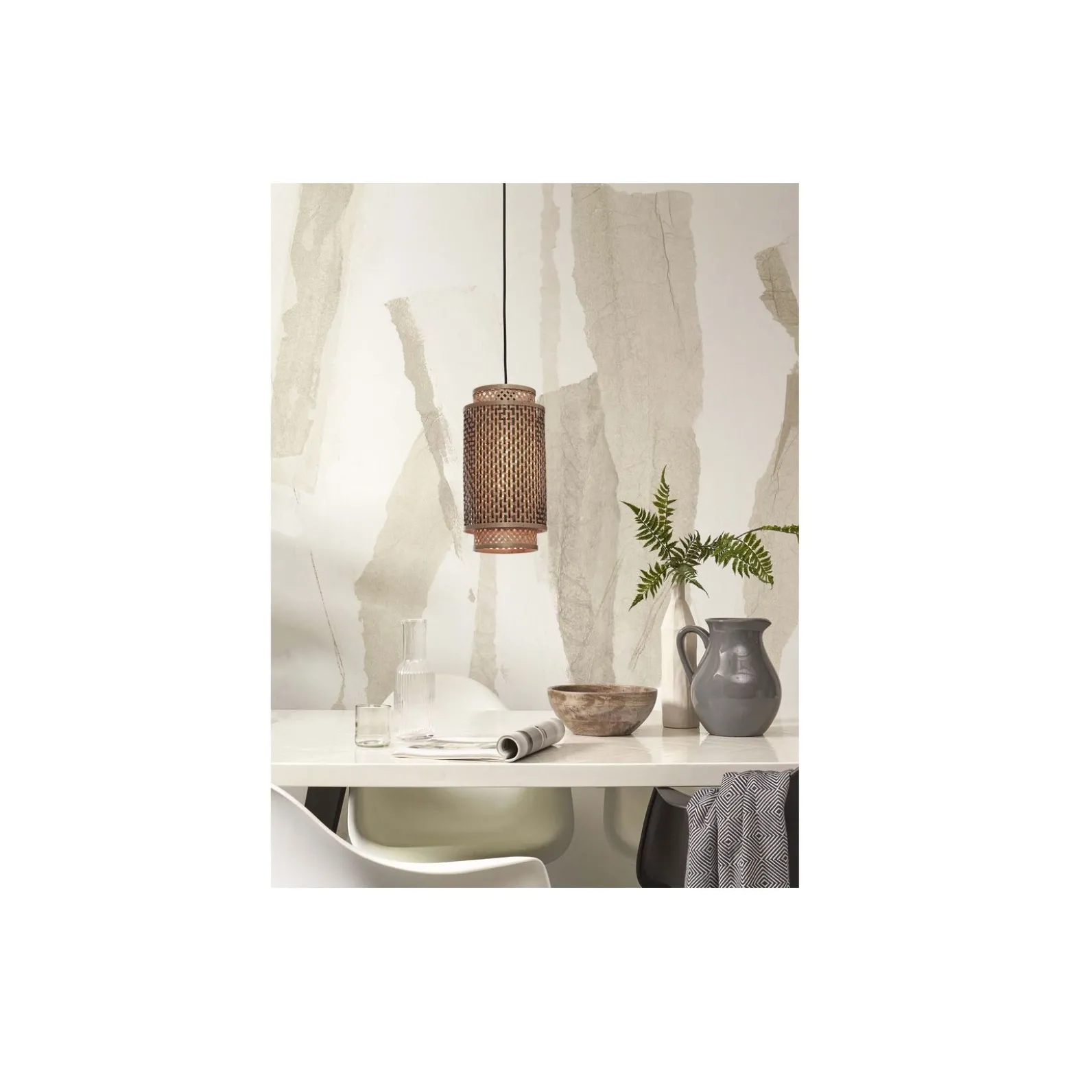Good&Mojo Pendellampa Bhutan Bambu Brun L | Passande för 1x E27