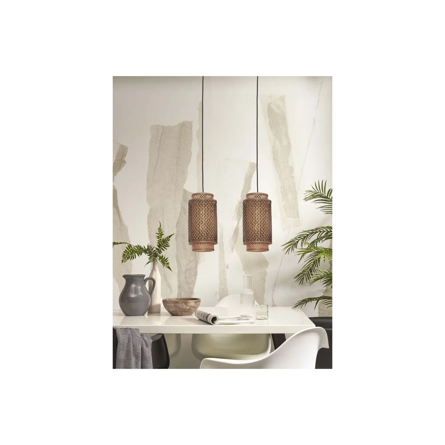 Good&Mojo Pendellampa Bhutan Bambu Brun L | Passande för 1x E27