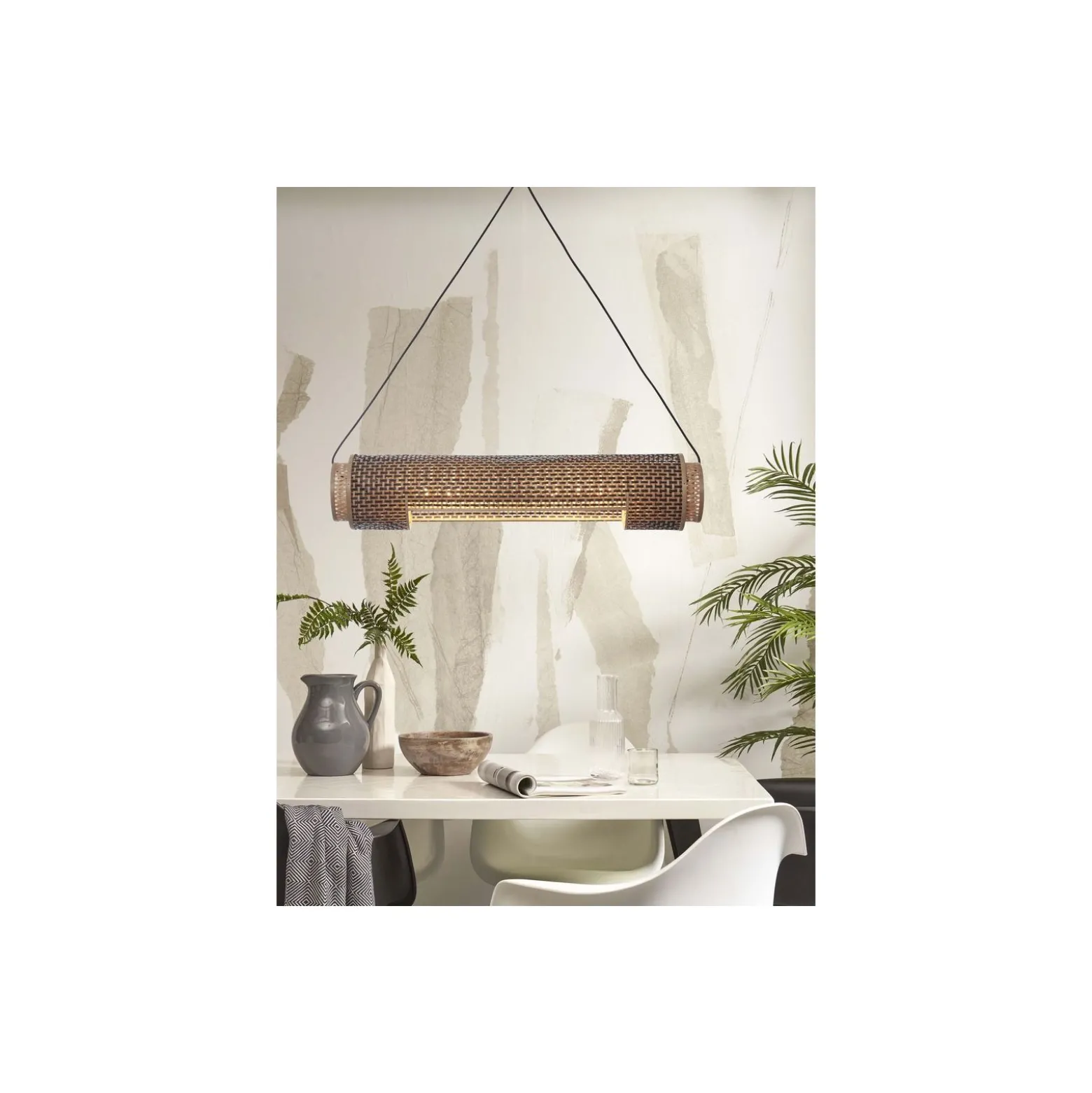 Good&Mojo Pendellampa Bhutan Bambu Brun | Passande för 2x E27