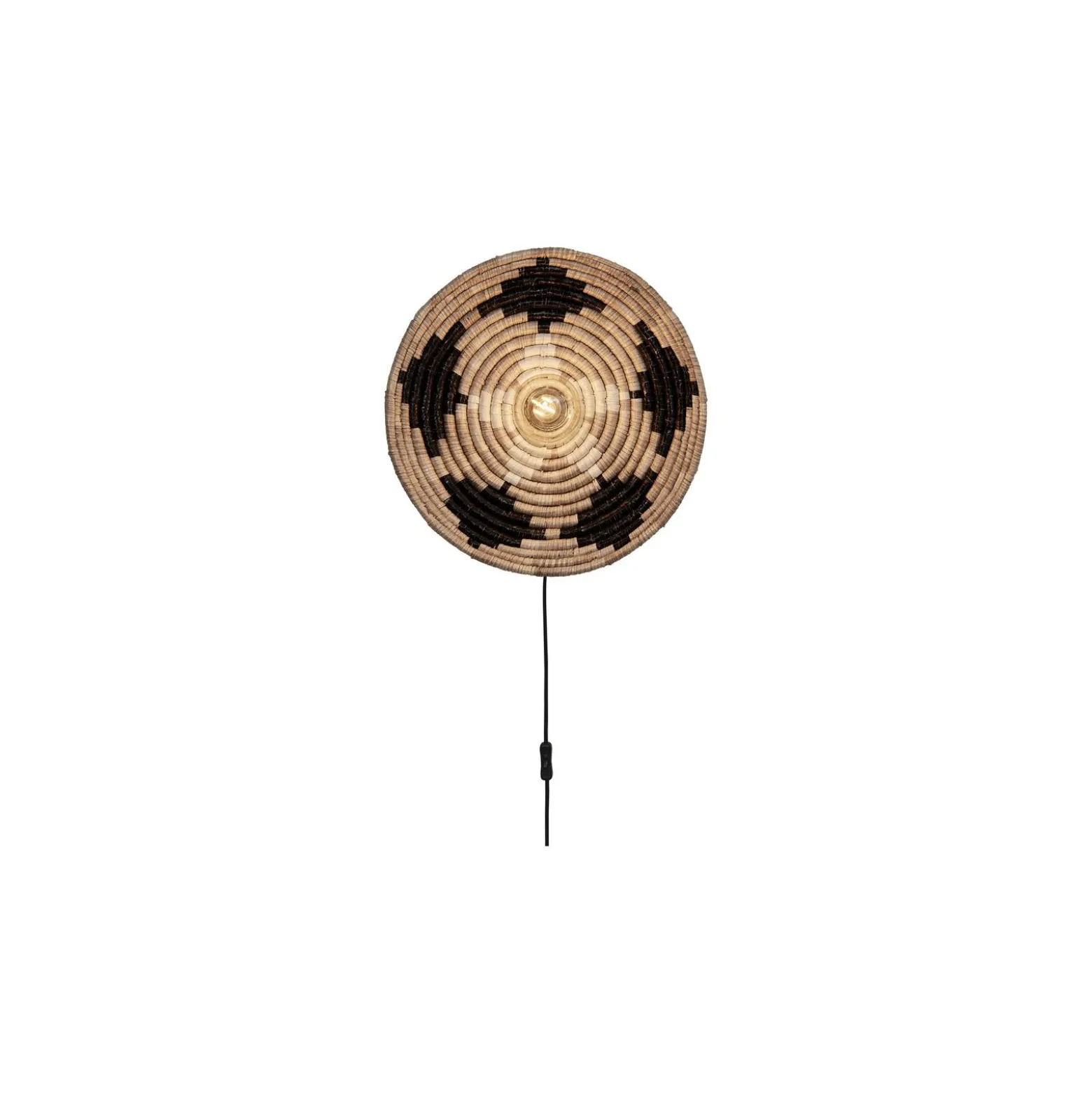 Good&Mojo Vägglampa Andros Svart/Natural | Passande för 1x E27