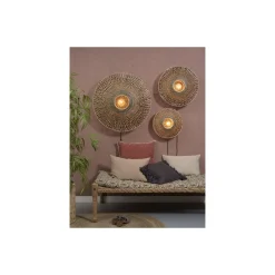 Good&Mojo Vägglampa Bali Bambu Svart L | Passande för 1x E27