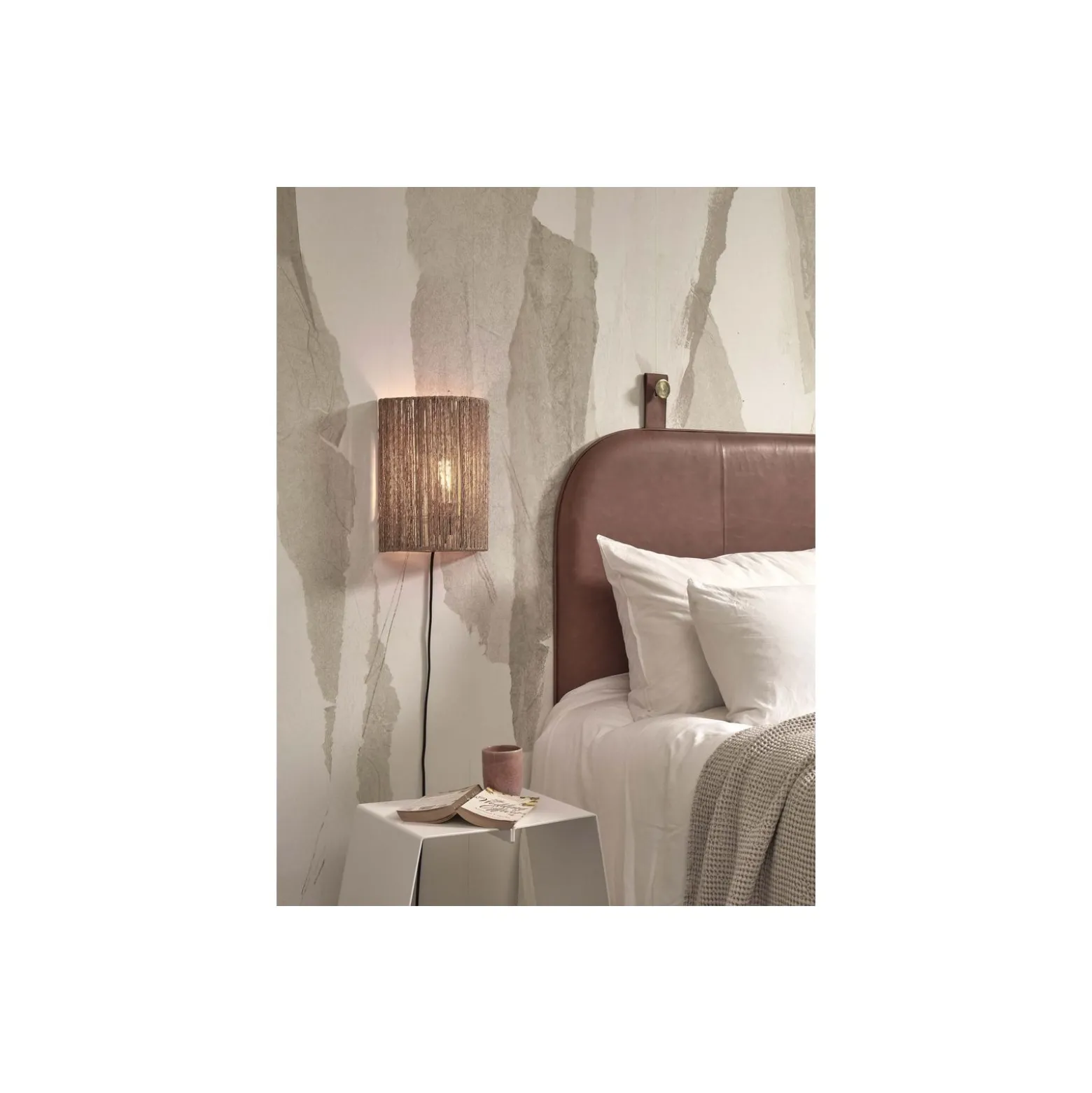Good&Mojo Vägglampa Iguazu Jute Brun L | Passande för 1x E27