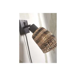 Good&Mojo Vägglampa Java Bambu Svart | Passande för 1x E27