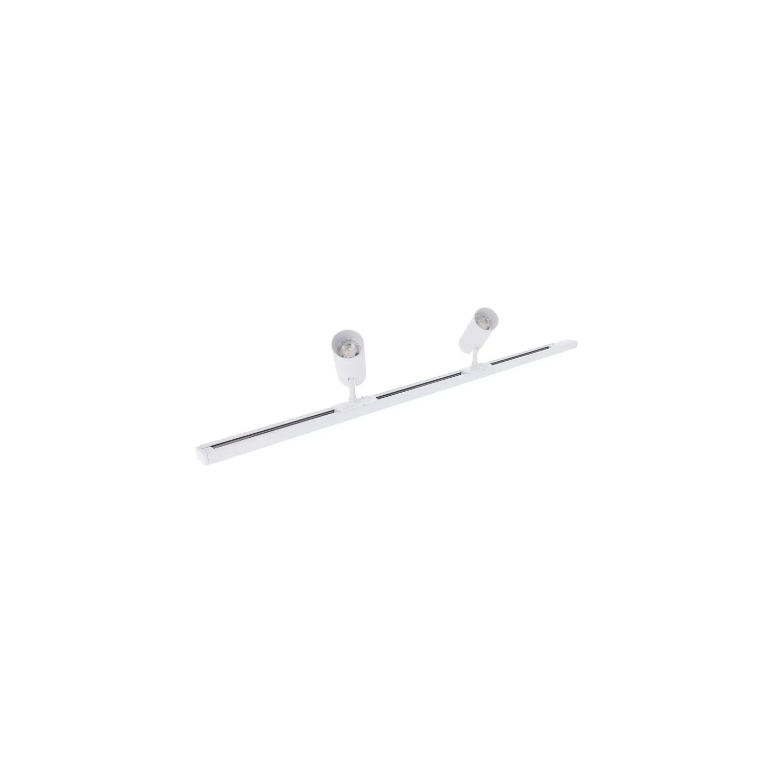 Komplett set 1-Fas Rail L 2 x 2 Meter Vit | incl. 8x Spot + GU10 2700K 3W Dimbar + Ändkåpa, Strömkontakt och L -Anslutningsstycke
