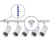Komplett set 1-Fas Rail 2 Meter Vit | incl. 5x Spot + GU10 2700K 3W Dimbar + Ändkåpa, Strömkontakt och I-Anslutningsstycke