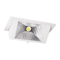 LED Downlight Wallwasher Wally Medium Vit 27W 3700lm 78x100D - 830 Varm Vit - 238x145mm