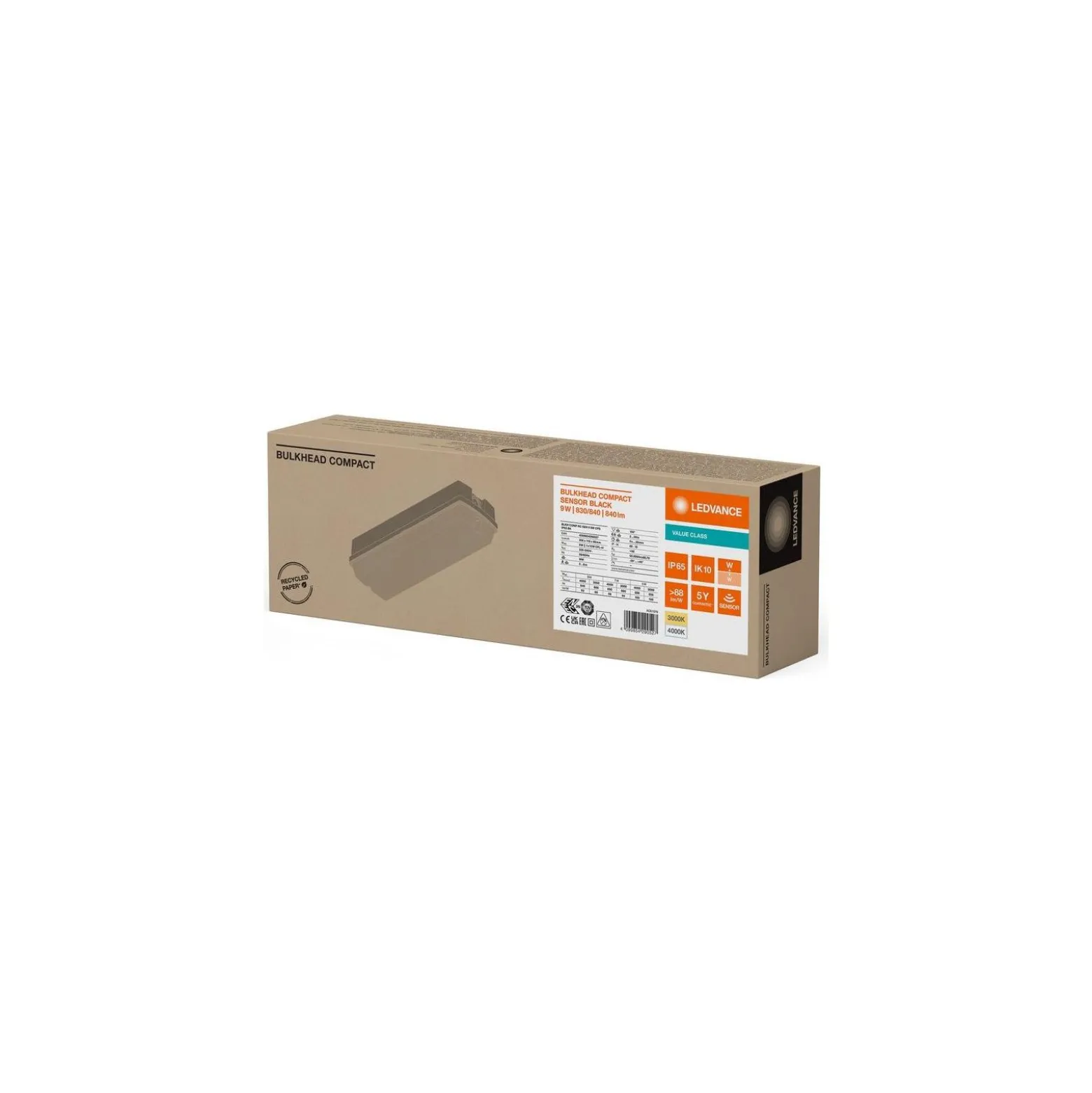 Ledvance LED Plafond Svart 9W 840lm - 830-840 CCT | Rörelsesensor