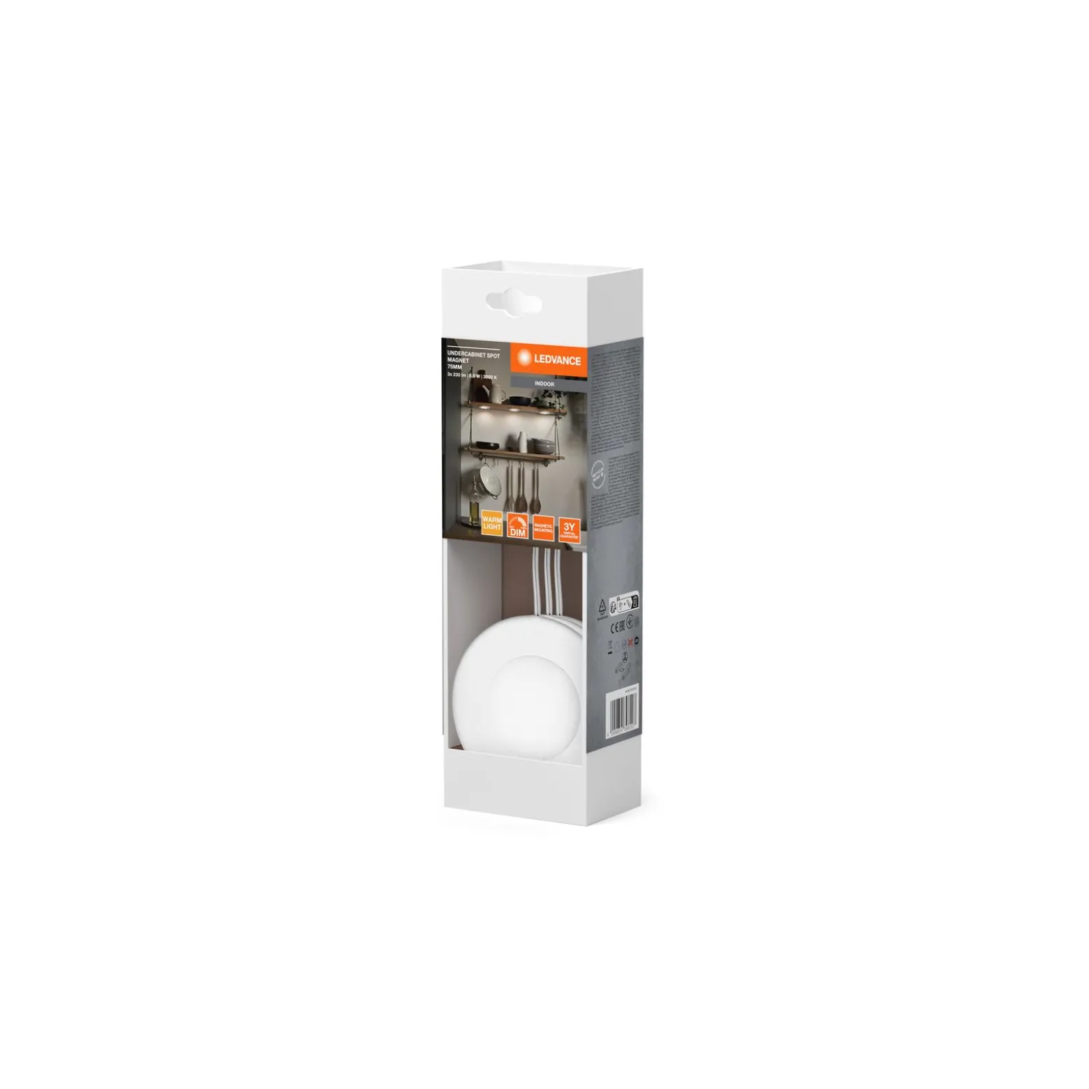 Ledvance LED Spot Spot Magnet Vit 8W 390lm 100D - 830 Varm Vit | 75mm - Dimbar