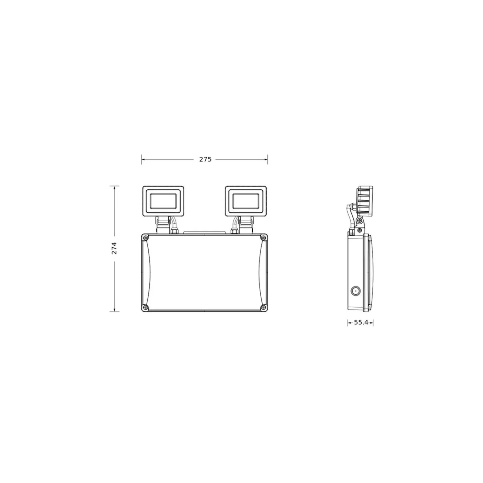 Ledvance LED Twin Spot Vit 3W 450lm - 865 Dagsljus | IP65 - 3 Timmar Nödbelysning