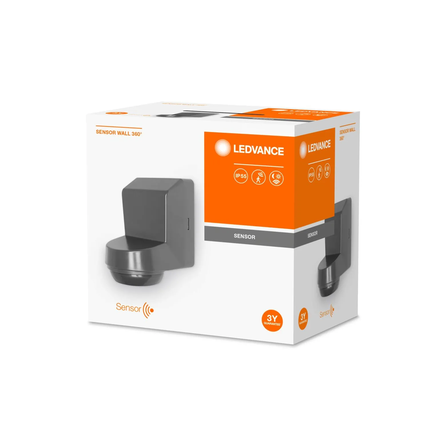 Ledvance Väggmonterad 360 Grader Sensor IP55 Mörk Grå