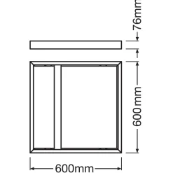 Ledvance Avtagbar Avtagbar Ytmonterad Kit H75 60x60cm