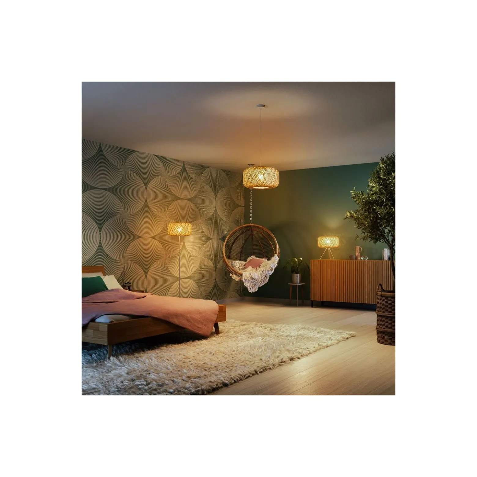 Ledvance Bordslampa Decor Bale Beige | Passande för 1x E27